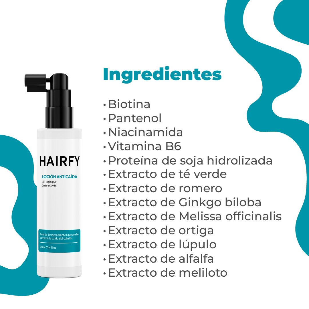 Combo Rutina Anticaída Avanzada para Hombres: Shampoo Anticaída + Loción Anticaída + Vitaminas Hairfy