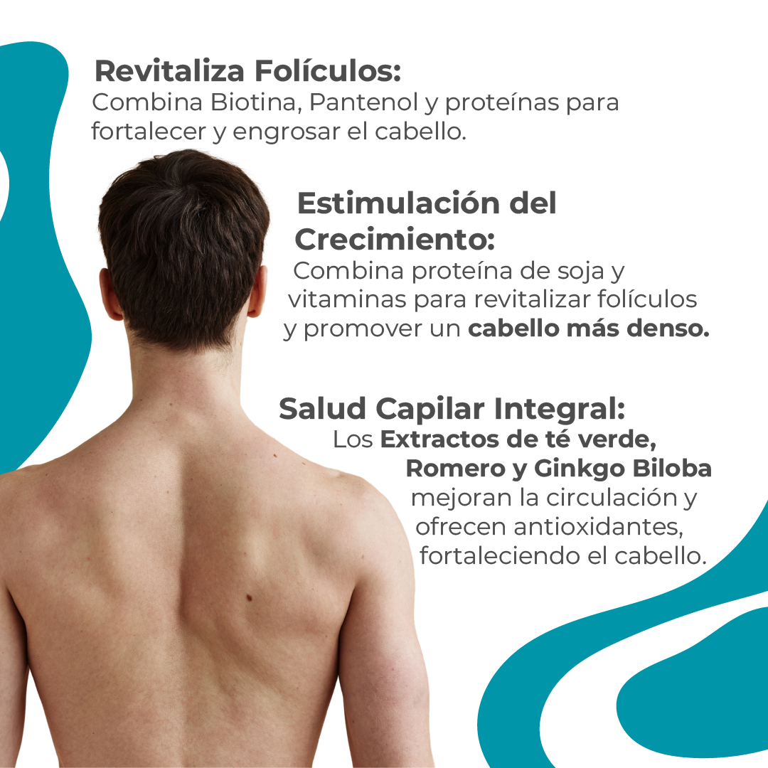 Combo Rutina Anticaída Avanzada para Hombres: Shampoo Anticaída + Loción Anticaída + Vitaminas Hairfy