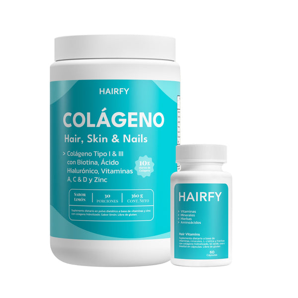 Combo Belleza: Vitaminas Hairfy + Colágeno Hairfy